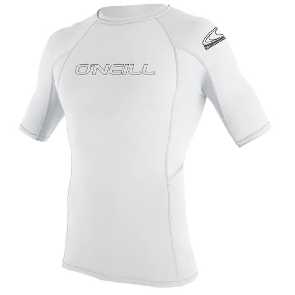 maglia a maniche corte rash guard uomo bianca foto 1